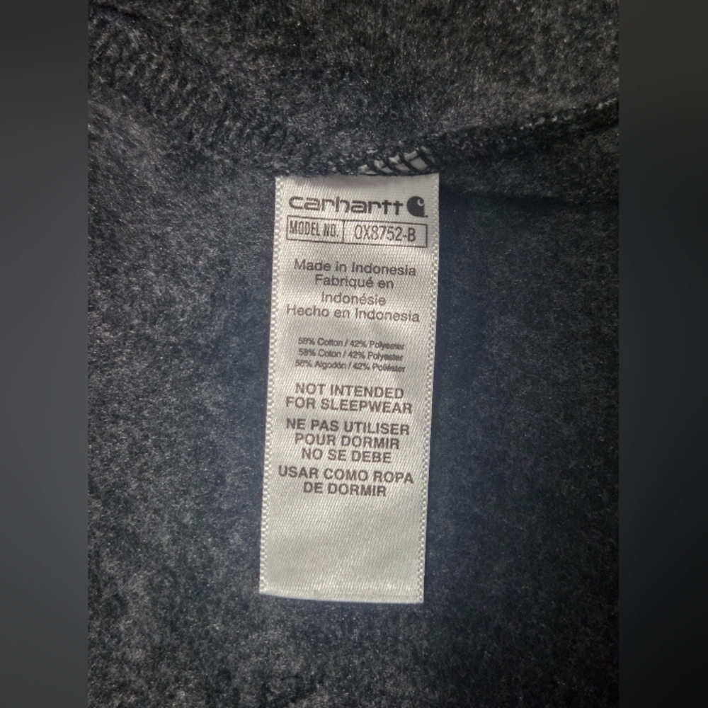 Carhartt Baby 24M Hooded Zip Up Romper Gray Logo Sleeve One Piece - Picture 2 of 11